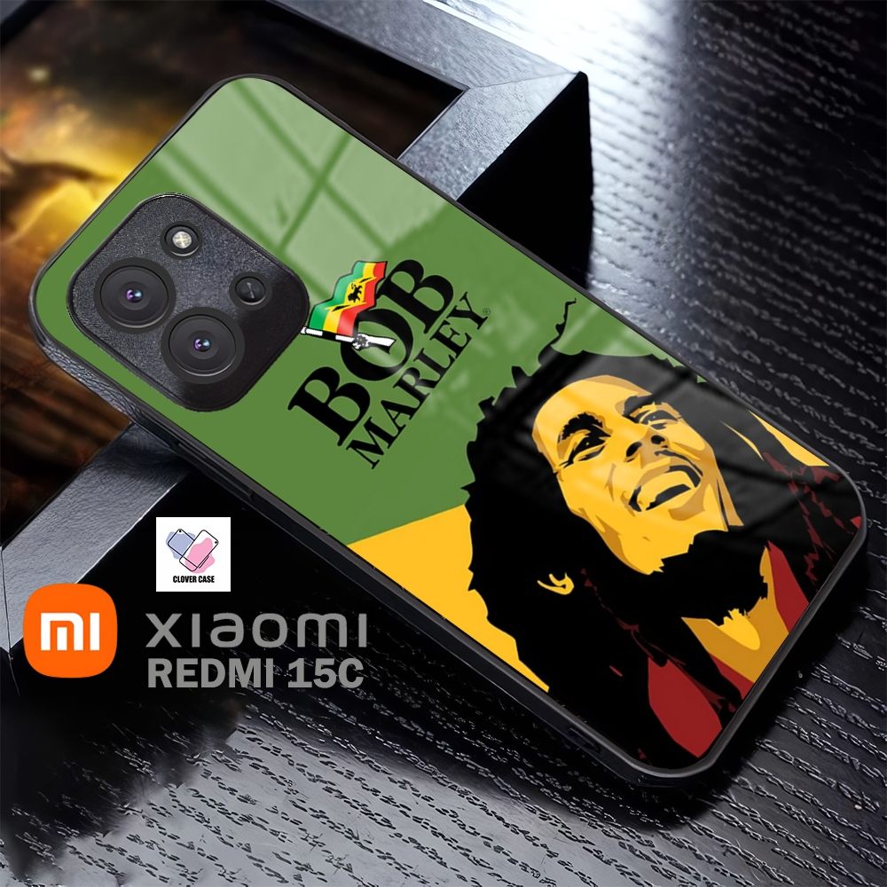 [AR48]  Case Glossy Case | REDMI 15C | Casing HP Kekinian Lucu | Casing Hp Kilau Motif BOB MARLEY