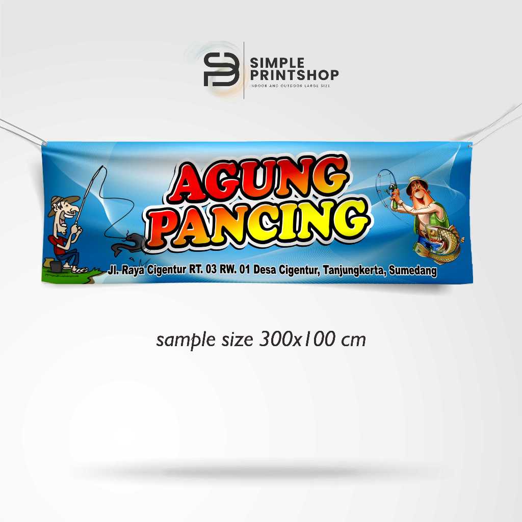 print spanduk banner 300x100 kolam pemancingan ikan custom desain