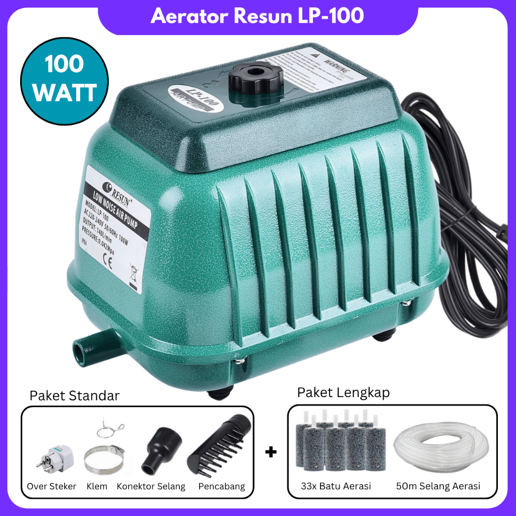Aerator Resun LP 100 Pompa Udara Aerator Air Pump Blower 100w LP 100