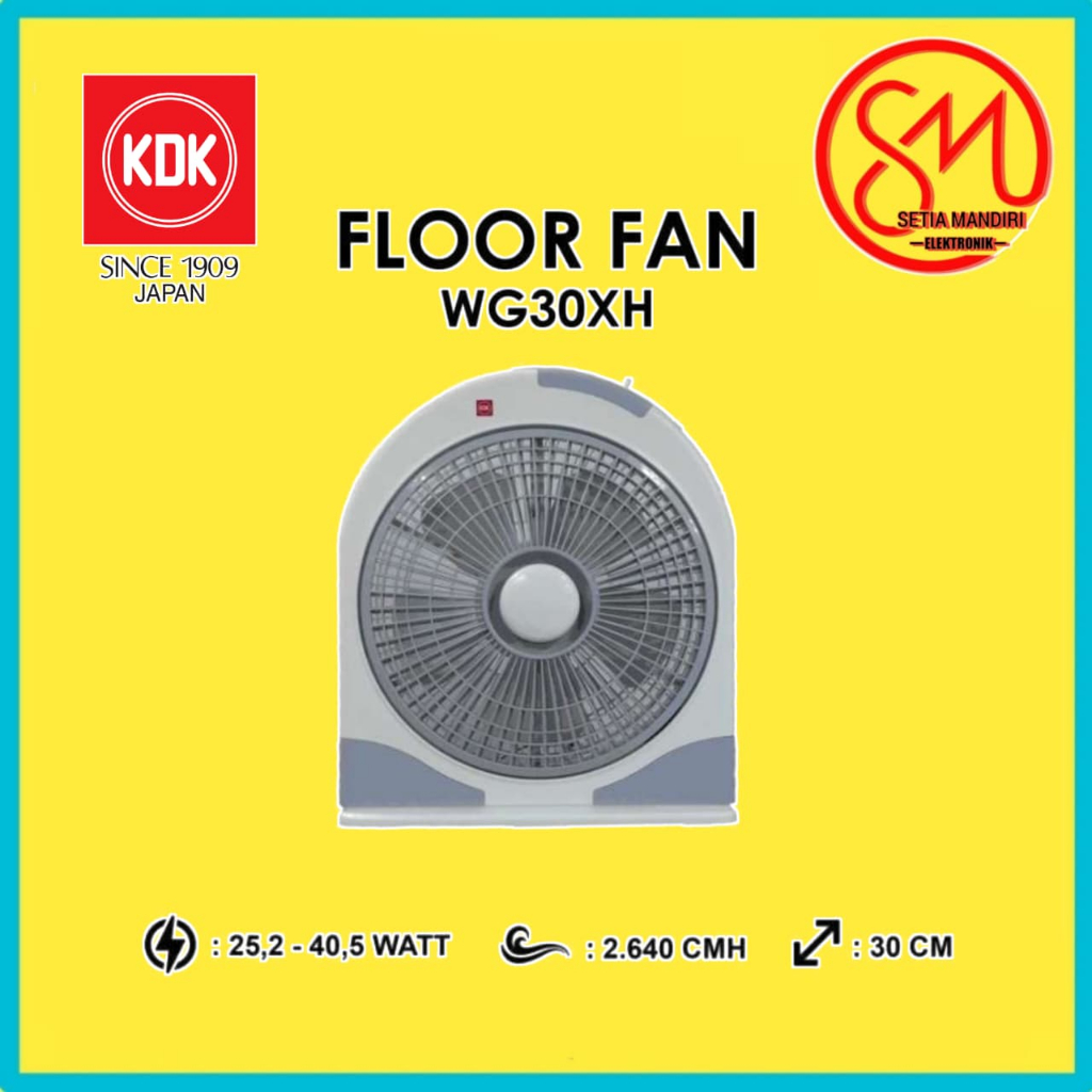 KDK WG30X – Box Fan 12 inch Kipas Angin Meja / Lantai Low Noise Low Watt WG-30X