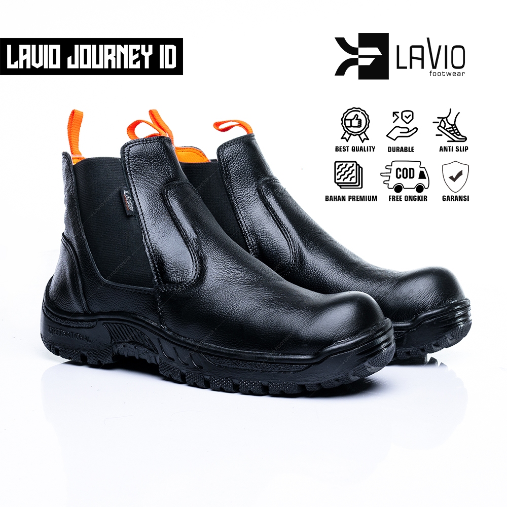 Sepatu Safety Boots Shoes Pria Ujung Besi Kulit Original Lavio Viora
