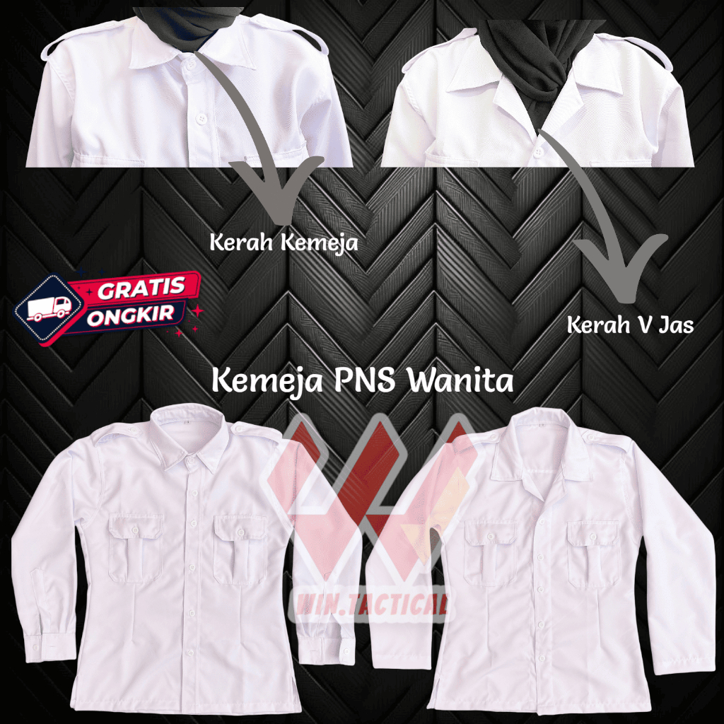 Baju Pdh Wanita Putih Seragam Putih Pns Wanita Baju Putih Atasan Pns Cewek Lengan Panjang