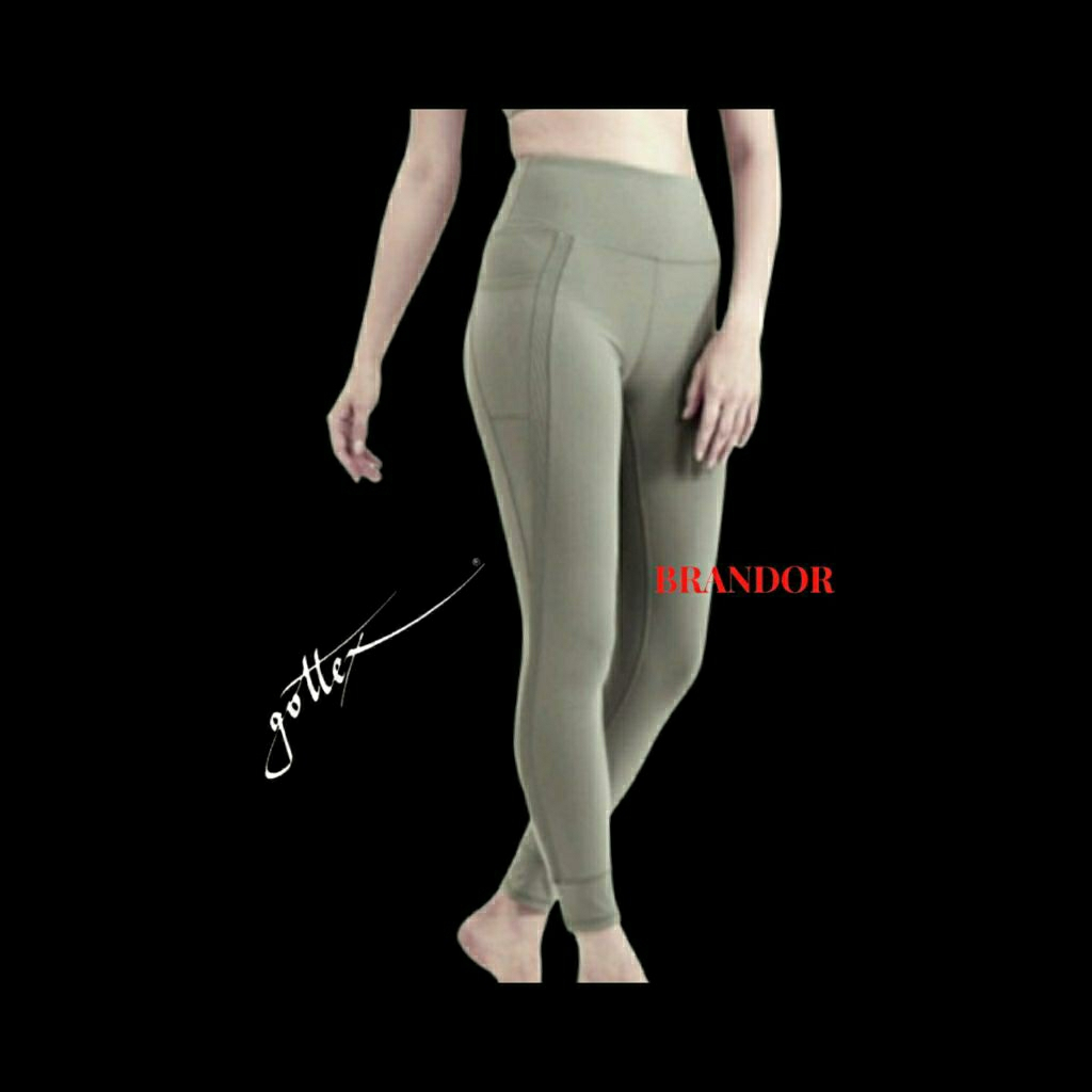 Brandor - HIGH WAIST JOGGER LEGGING - 2 SIDE POCKET - Gottex ( gtlg54 ) Gym Yoga Fitness Running gtl