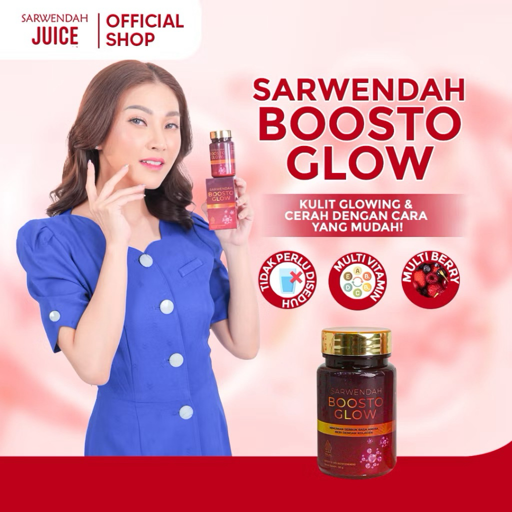 Sarwendah Juice (Boostoglow 50gr) Sarwendah Boostoglow Collagen Rasa Aneka Beri 1 Botol 50gr