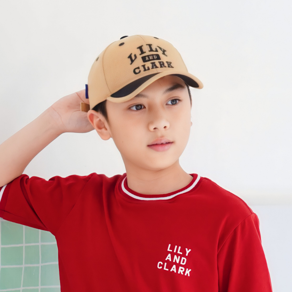 LILY AND CLARK Topi baseball anak Premium TB20 Beige hitam