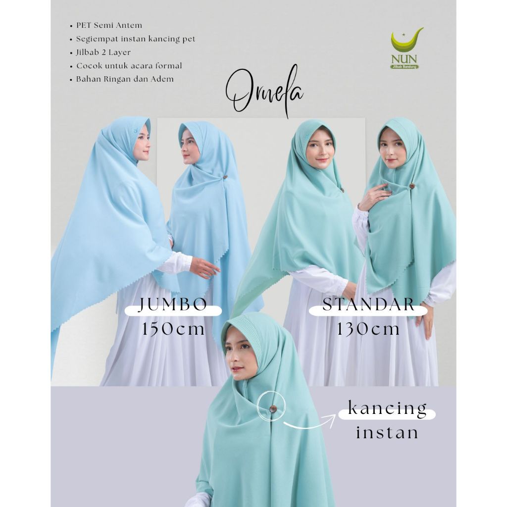(WARNA 1) Jilbab Ornela NUN JILBAB/ jilbab instan / kerudung instan / kerudung pet antem / kerudung