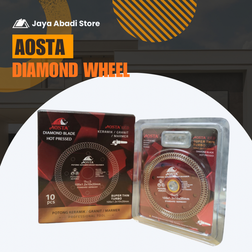 AOSTA Diamond Wheel Red Super Thin Turbo Mata Potong Pisau Granit Marmer Keramik T1073