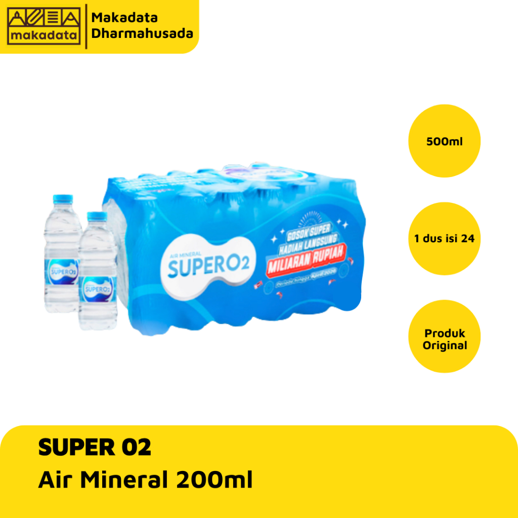 AIR MINERAL / WATER SUPER O2 200ML (1 KRAT) MURAH