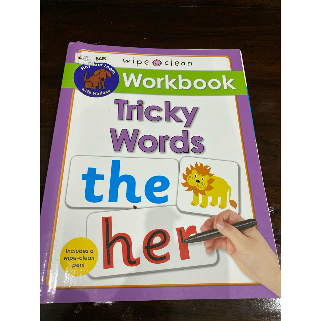 LIKE NEW - WIPE CLEAN WORKBOOK TRICKY WORDS / PHONICS