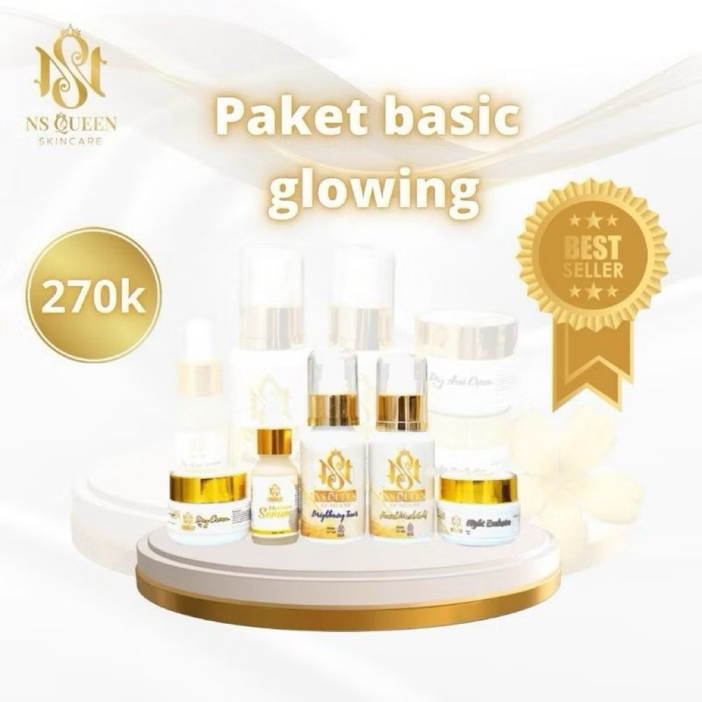 NS Queen Skincare Paket Glowing - Paket Perawatan Wajah Glowing Memudarkan Flek Hitam