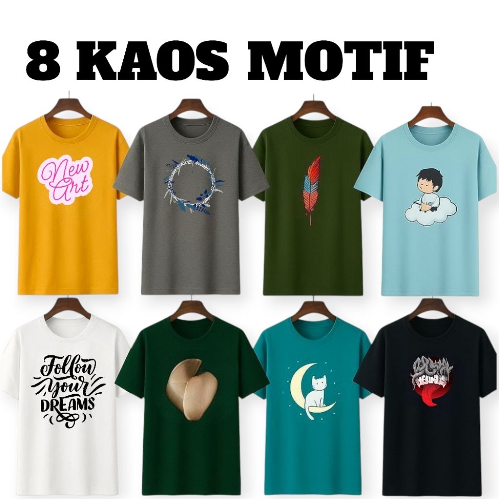 KAOS MOTIF BARU BUKAN IMPOR BUKAN BEKAS| KAOS MURAH | KAOS PRIA | KAOS KONVEKSI KAOS BARU LOKAL