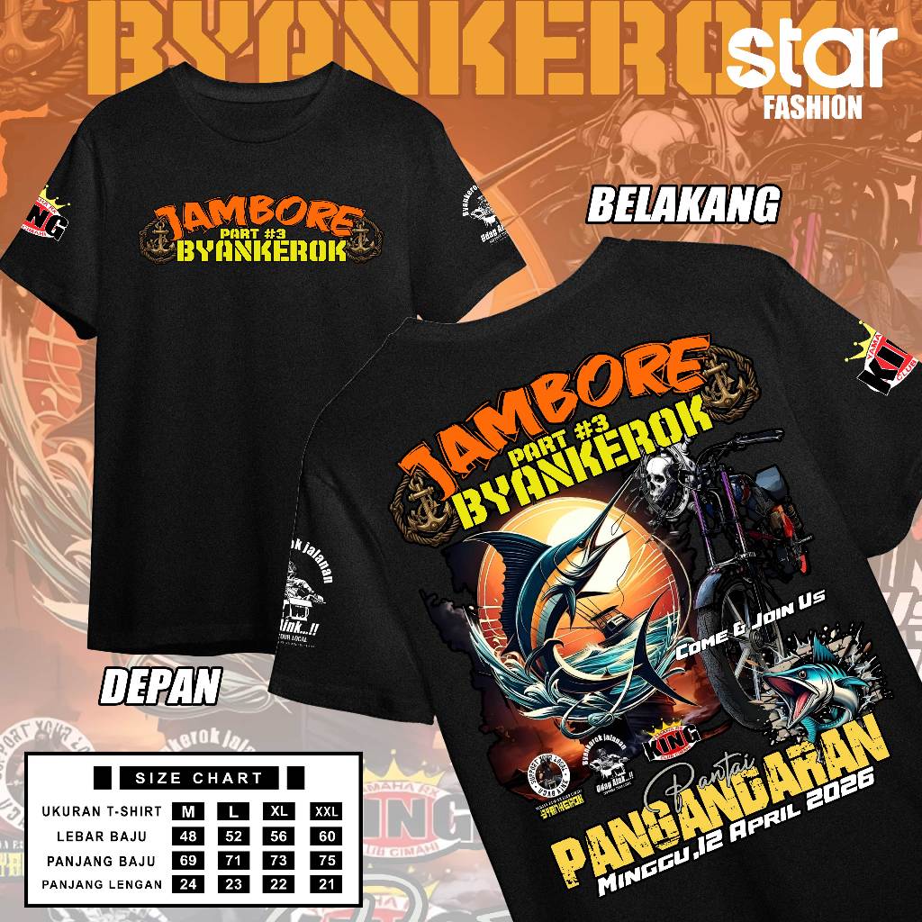 Kaos RX King Jambore Byankerok Part#3 / T-Shirt Byankerok Jalanan Anniversary YRCC Dua Dekade 20 Tah