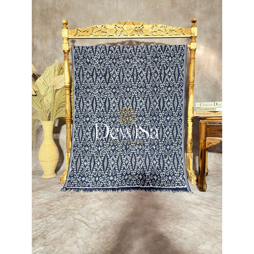 [TENUN ETNIK] Kain Tenun Sintang Kain Tenun Blanket Kain Tenun Etnik Navy
