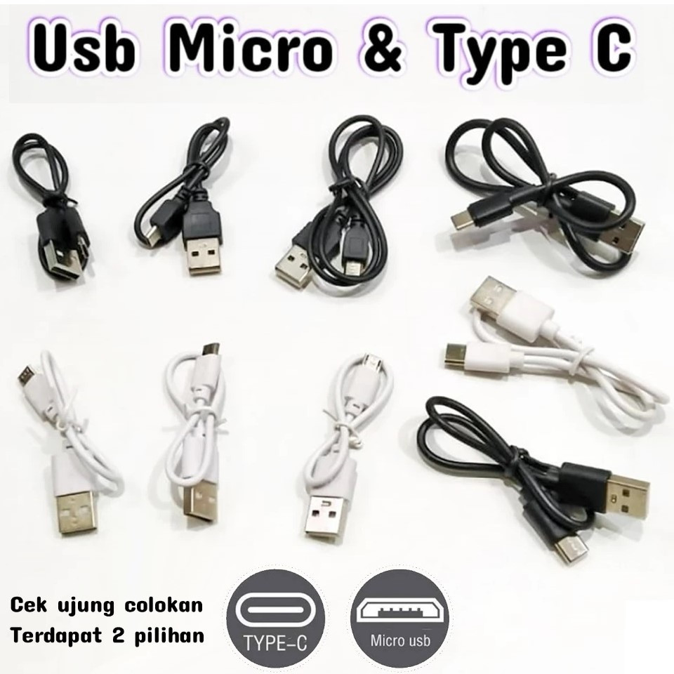 Kabel Data Pendek Type C Kabel Data Powerbank Panjang 20CM Kabel Data Original USB Powerbank Tipe C