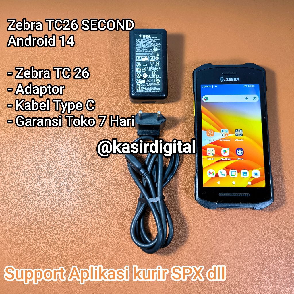 Handphone Scanner PDA PDT OS Android 14 Zebra TC26 TC 26 TC 26BK - Second Normal