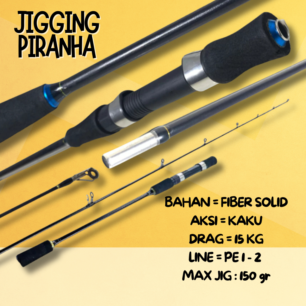 joran pancing jigging laut kaku kuat benjiro drag 15 kg bahan fiber solid 150 165 180 cm jigging fig