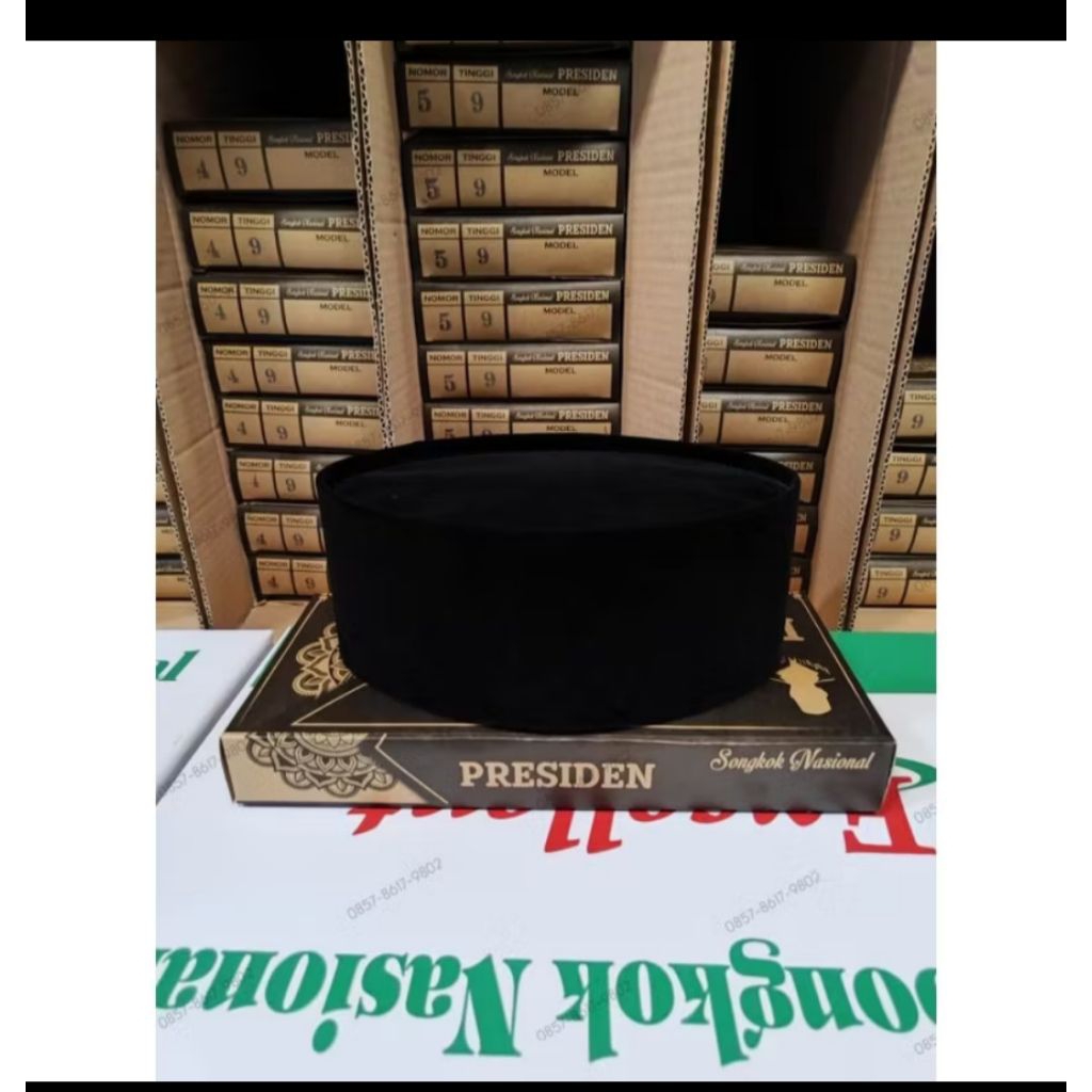 PECI hitam polos tinggi 10 dewasa & anak