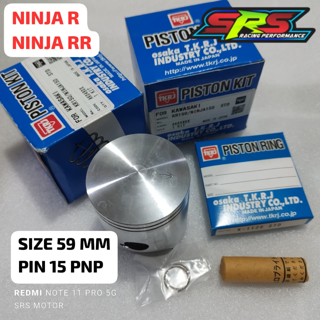 Piston Seher TKRJ JAPAN  Ninja R/RR STD Piston TKRJ Ninja STD 59mm Pin 15mm ORIGINAL TKRJ JAPAN