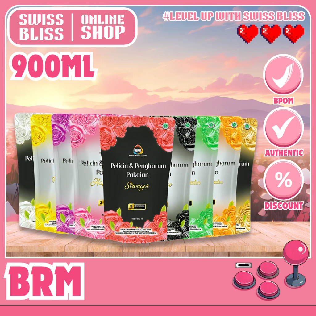 PELICIN DAN PENGHARUM PAKAIAN LAUNDRY BY BRM KEMASAN REFIL 900ML | Swiss Bliss