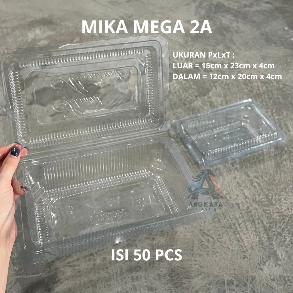 Mika Mega 2A Tebal / Mika Plastik 12x20x4cm / Mika 2A / Mika A2 / Mika Risoles / Mika Kue / Mika Bol