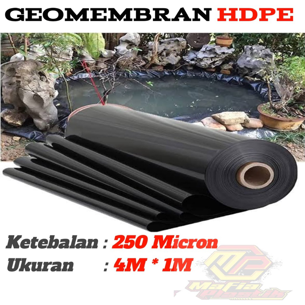 Geomembran HDPE 250micron / pengganti terpal 4*1meter