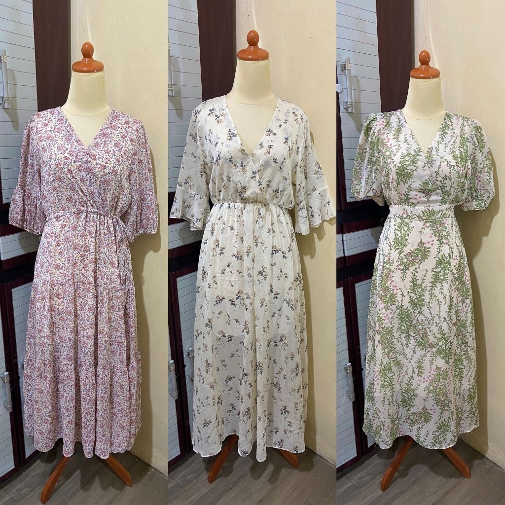 Dress Katun Sifon | Dress Korea Kekinian Remaja Dewasa |  Dress Flowy Elegant