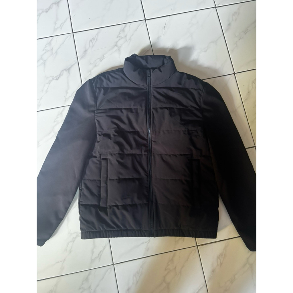 Zara Puffer Jacket Combination (Black)