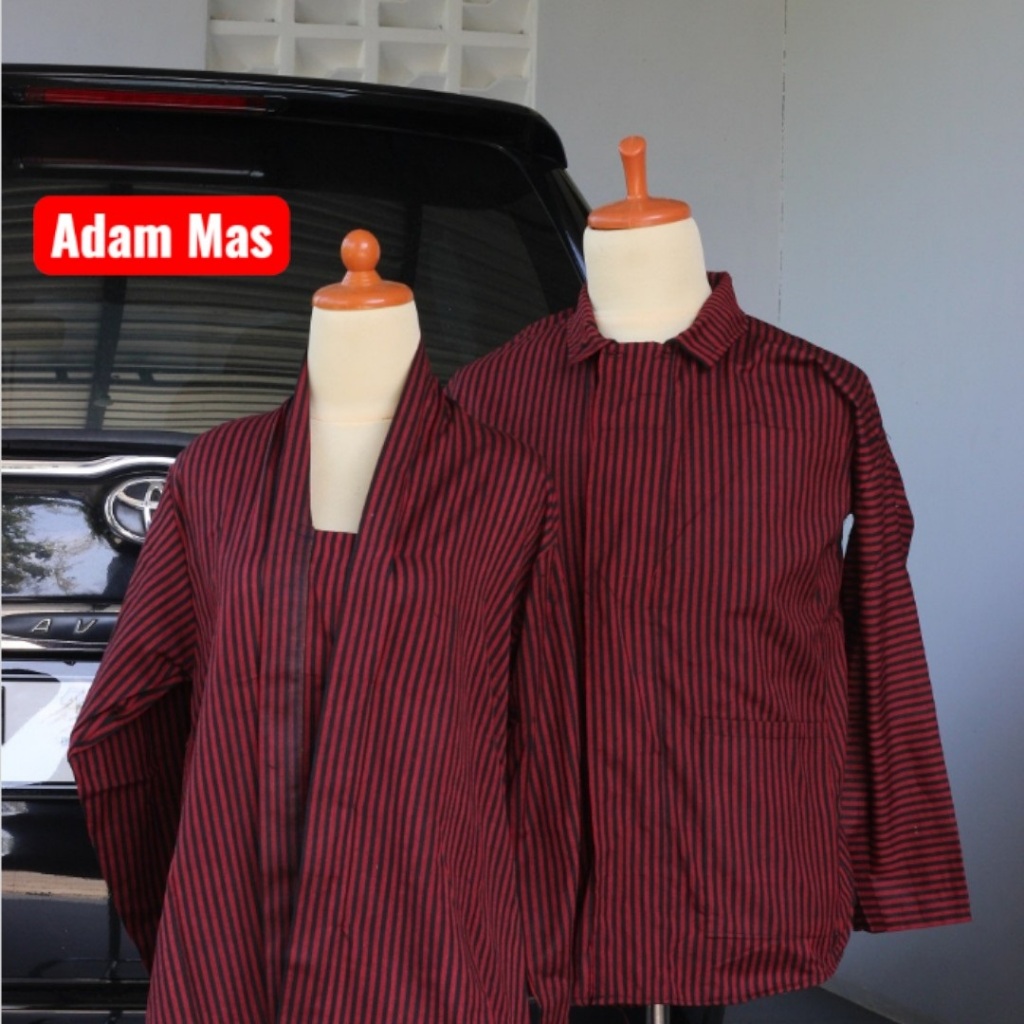 Baju Lurik Pria Dan Wanita Warna Merah Maron Baju Adat Jawa Dewasa