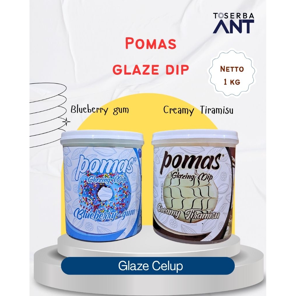 Glaze Dip Pomas Tiramisu 1kg / Pomas Glaze Blueberry Gum 1 kg / glaze tiramisu 1kg / glaze blueberry