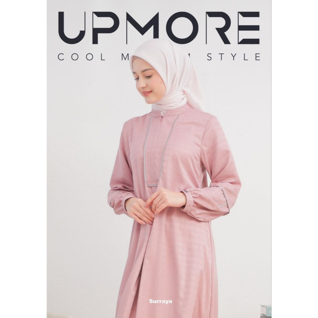 UPMORE | GAMIS UPMORE | Gamis Surraya | Surraya Dusty Pink Dress Muslimah | Gamis Upmore / ORI 100% 