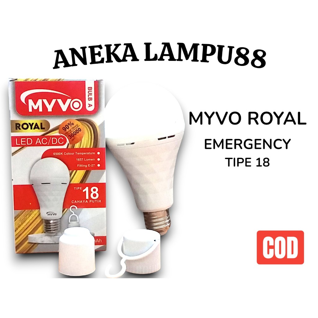 LAMPU EMERGENCY MYVO ROYAL TIPE 18 PUTIH - BOHLAM LED EMERGENCY MYVO ROYAL