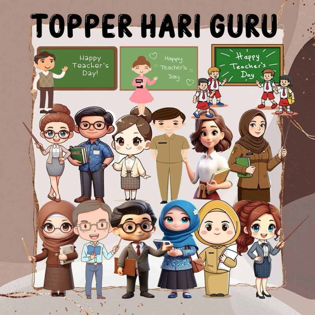 Topper Buket Hari Guru || Greeting Card Hari Guru || Banner Hari Guru || Hangtag Hari Guru || Teache