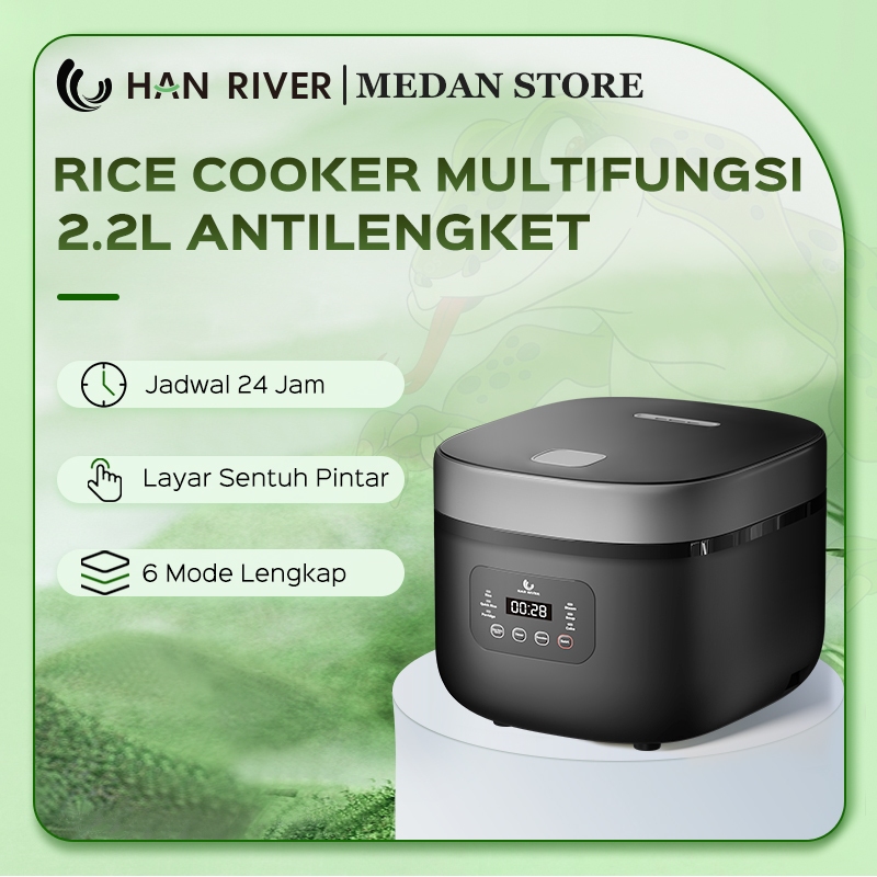 HAN RIVER Medan Rice Cooker Multifungsi 2.2L Antilengket Penghangat Nasi