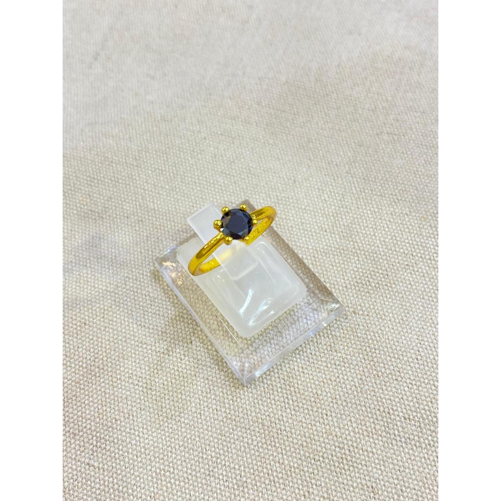 Cincin wanita model batu polos simple xuping tembaga lapis premium