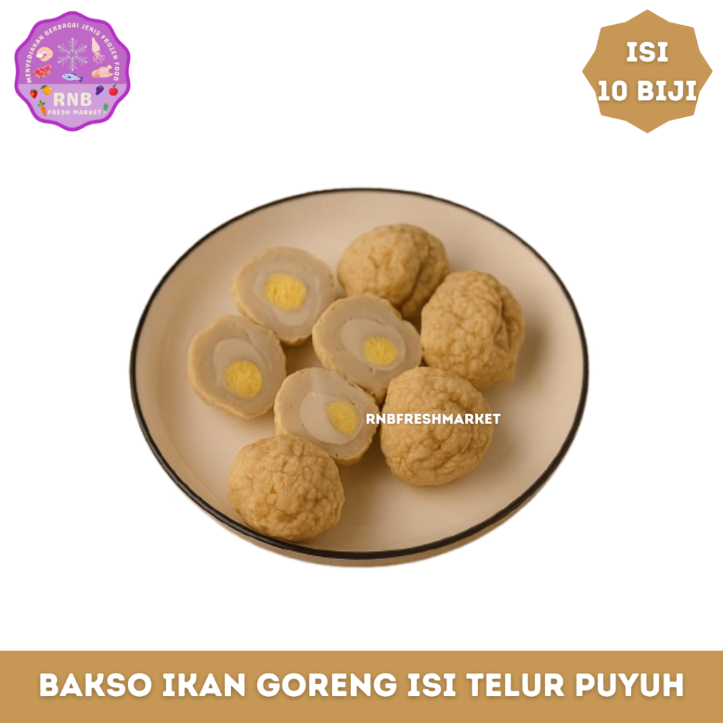 Bakso Ikan Goreng Isi Telur Puyuh Isi 10 Biji + Sambal Netto 400 Gram