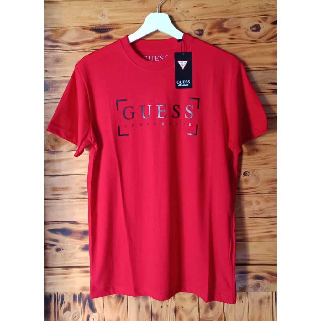 kaos pria wanita  guess font hd katun combed 30s terlaris
