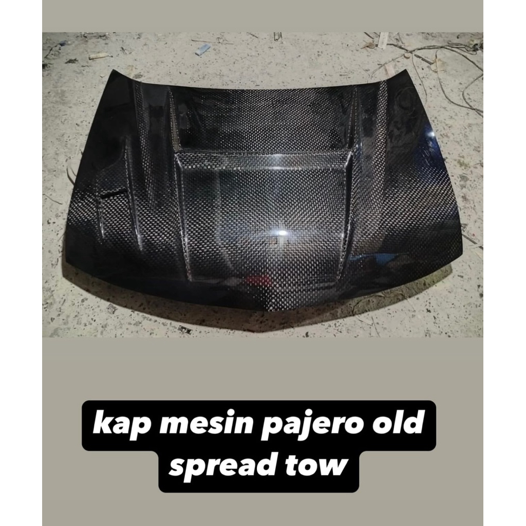 kap mesin carbon old pajero sports engine hood ops kap mesin pajero old carbon