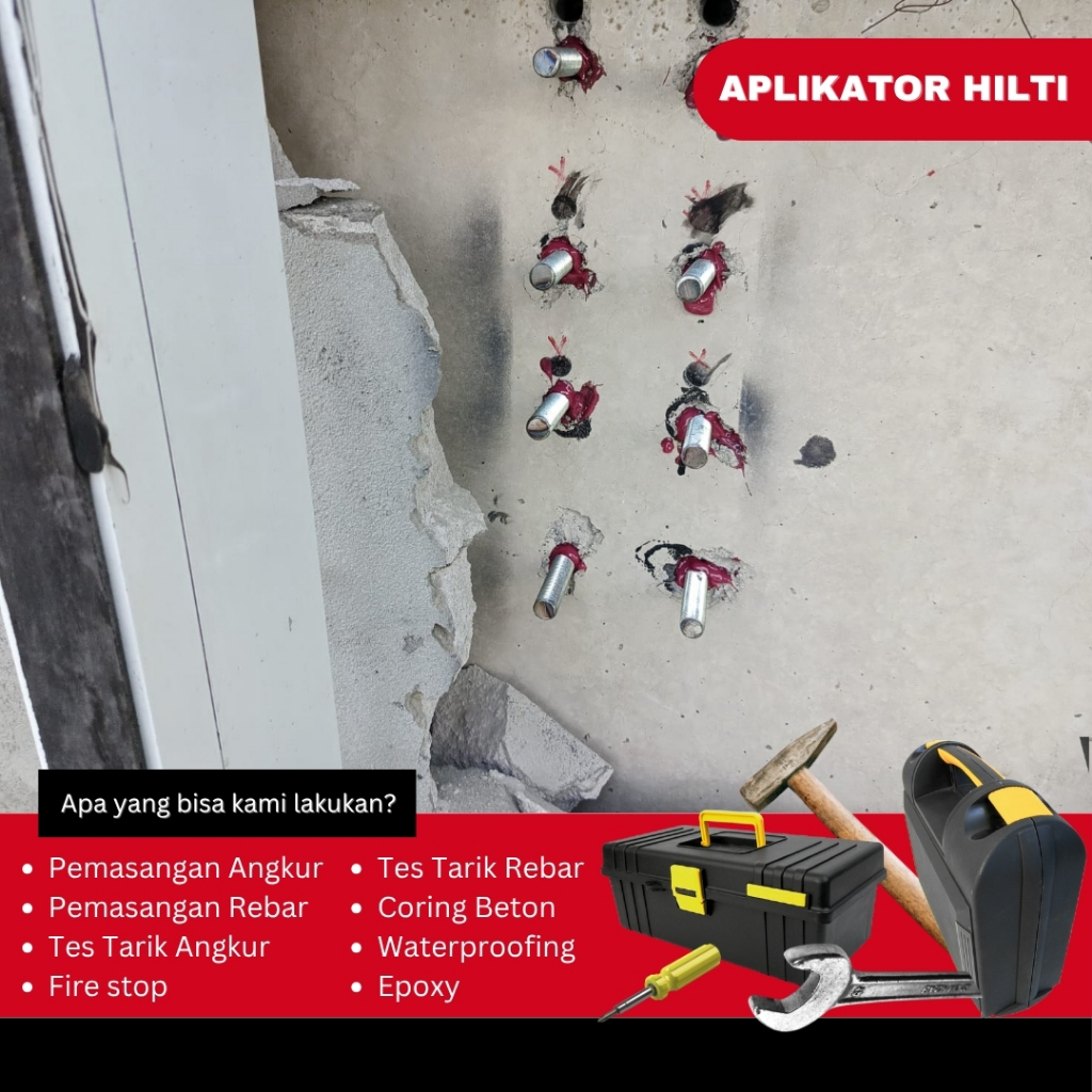 Aplikator Chemical Anchor Hilti untuk pemasangan angkur