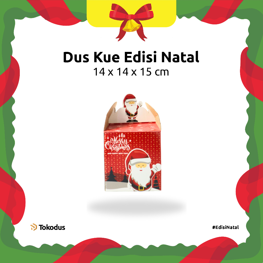 Dus Kue Kering | Dus Kue Natal | Dus Natal untuk 2 Toples Bulat 500 gr - Tokodus Katapang