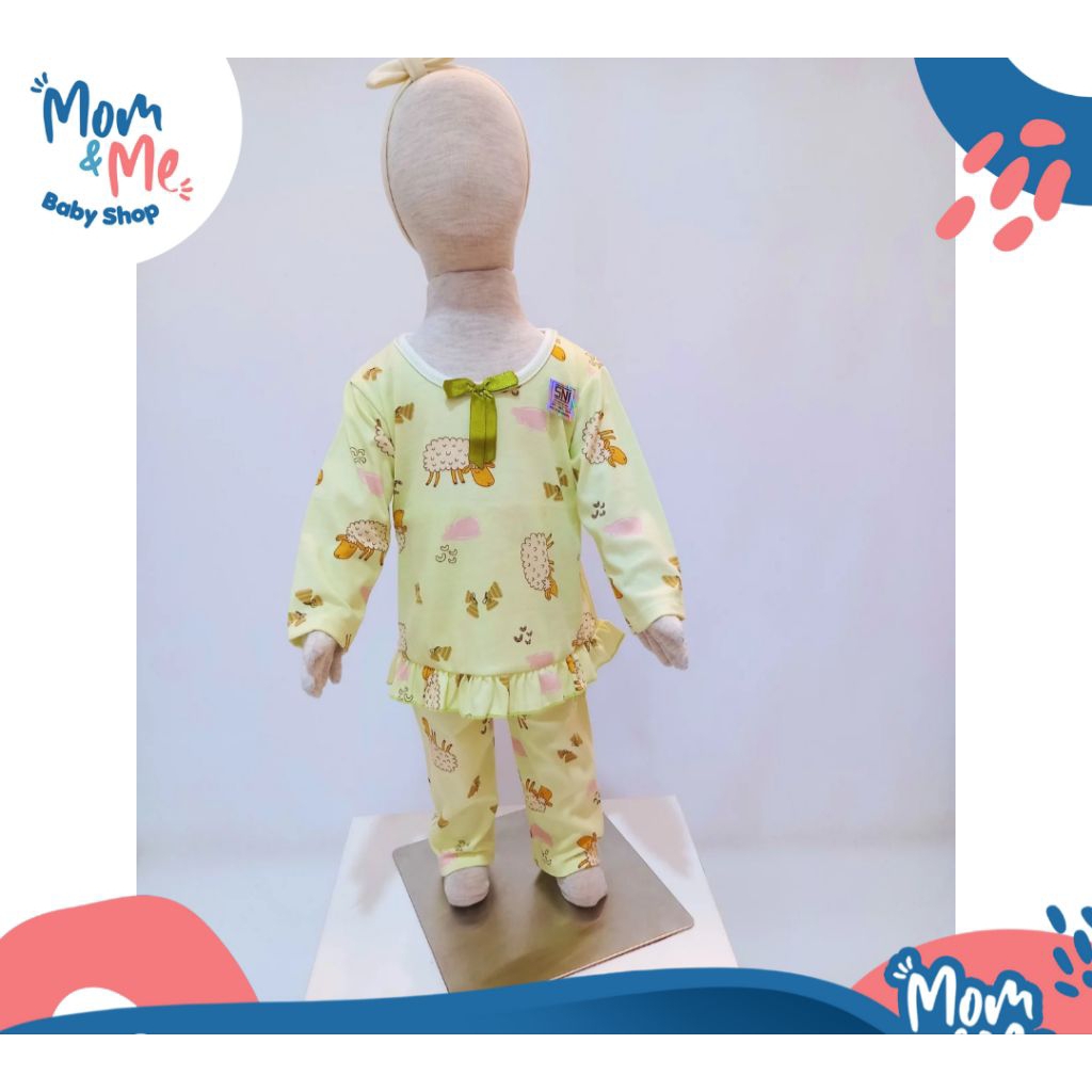 Piyama Anak Cute Sheep/ Cherry House/ Girls Pajamas size 6 bulan - 7 tahun