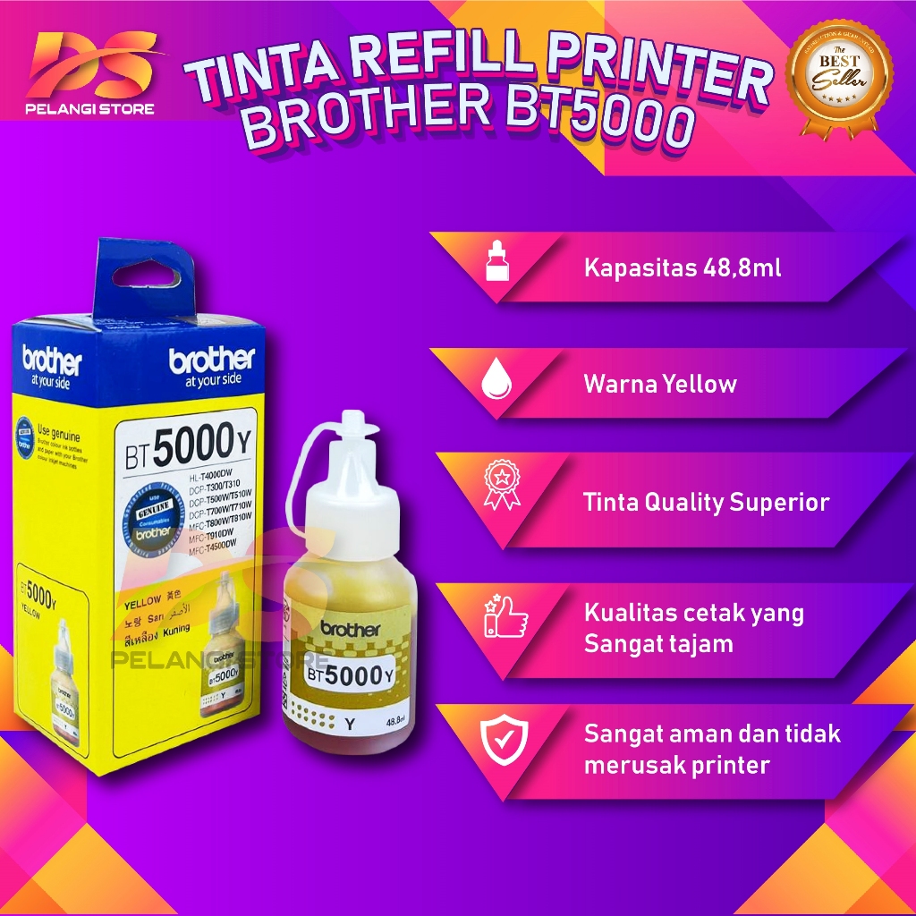 Brother BT 5000 Yellow Tinta Printer Premium Cocok Untuk Tinta Printer Brother Cetak Hemat