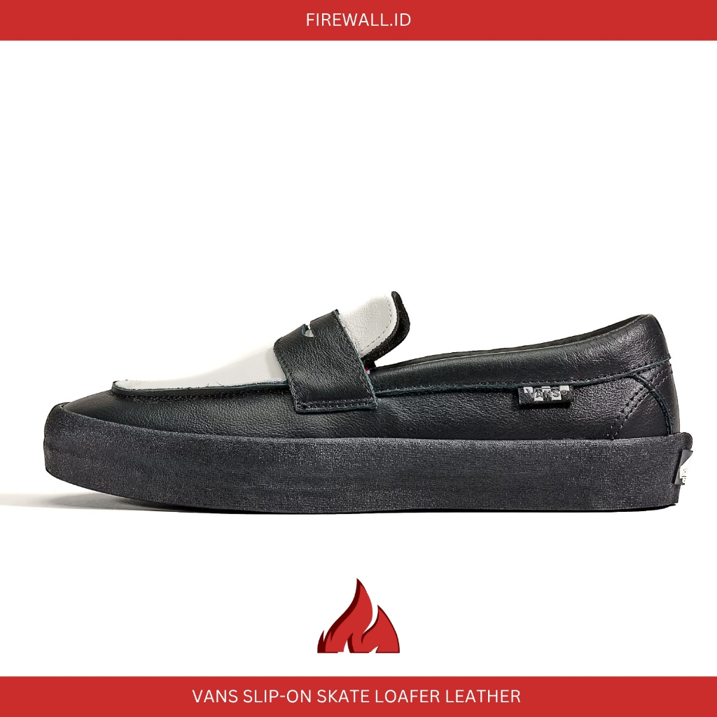 VANS SLIP-ON SKATEBOARDING LOAFER BEATRICE LEATHER FULLBLACK ORIGINAL BNIB