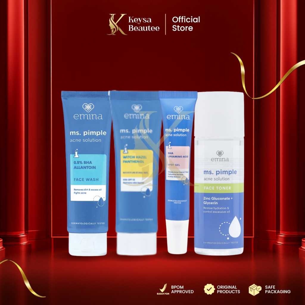 KesyaBeautee - EMINA Ms Pimple Acne Solution Paket Skincare Series - Paket Skincare Jerawat