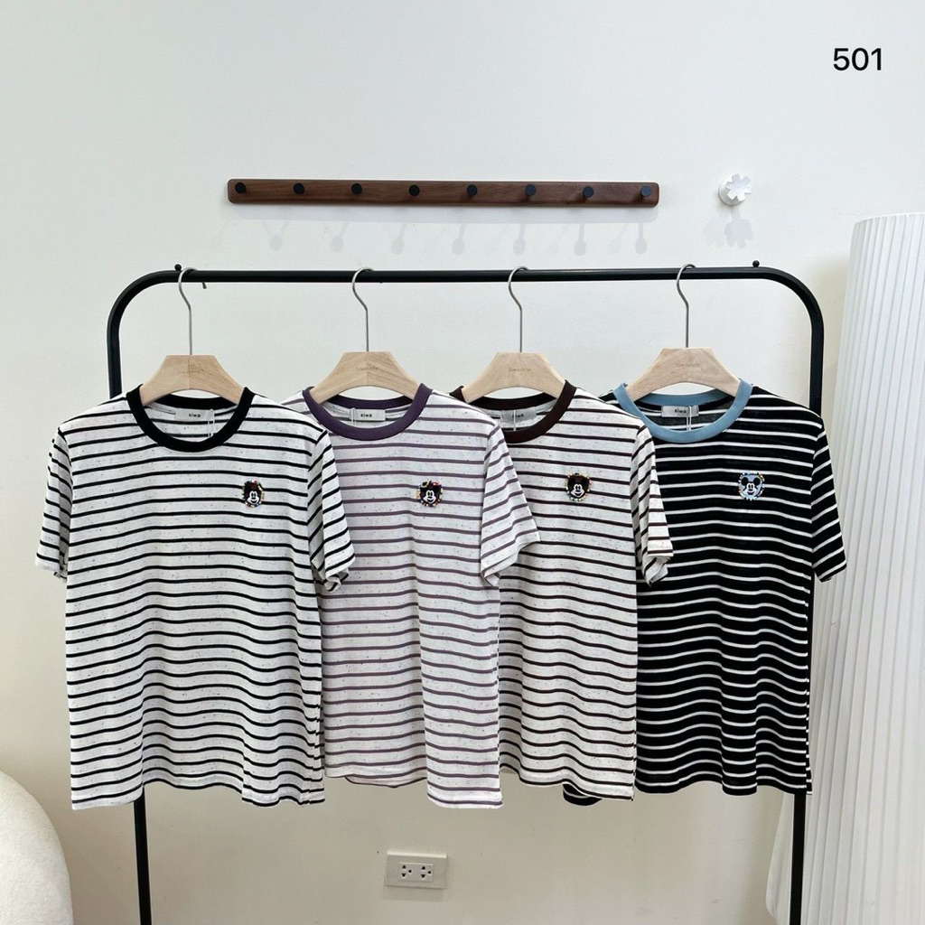 501 BAJU KAOS ATASAN WANITA STRIPE BKK