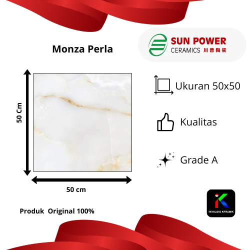 Keramik Cuting SUN POWER / Keramik Semi Granit ‎monza perla Ukuran 50x50 Grade A