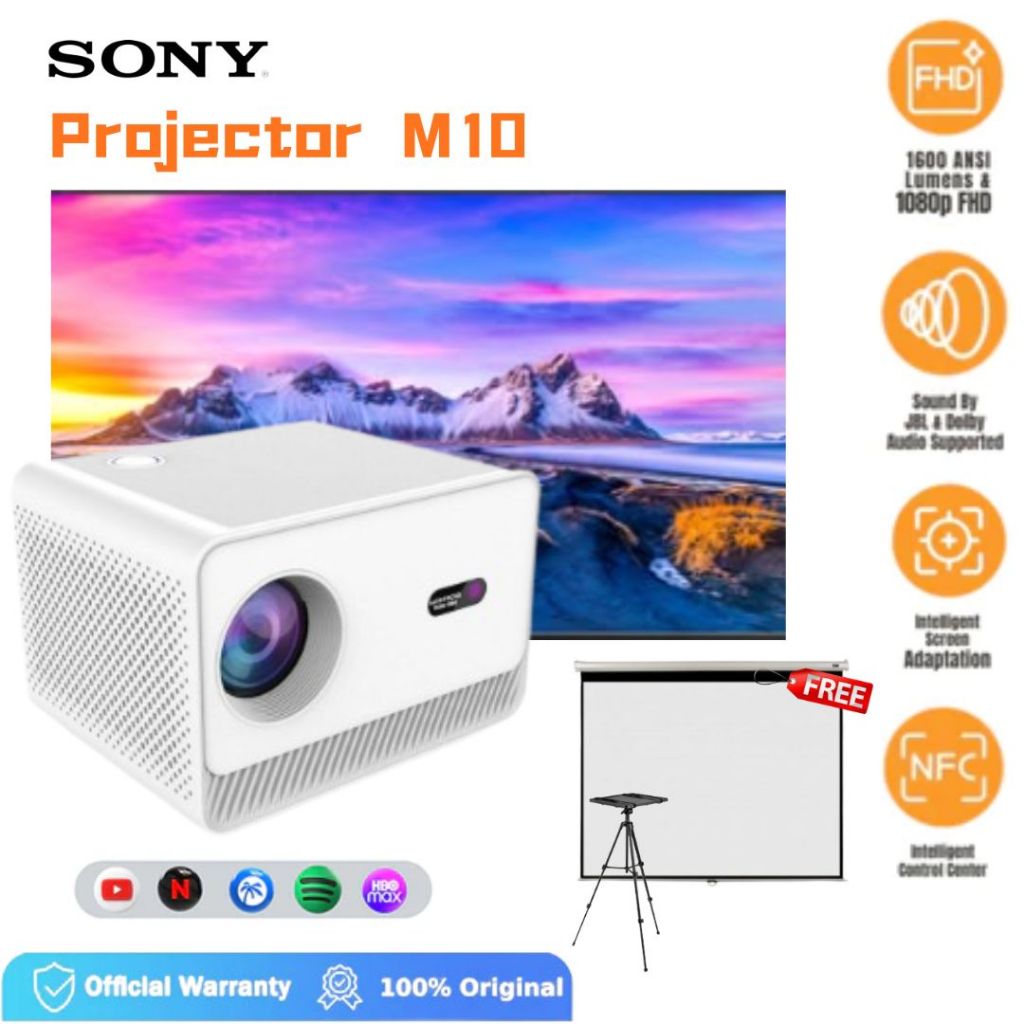 Projektor M10 – Projektor Mini Portable Full HD 1080P WiFi Android | Murah Terbaru