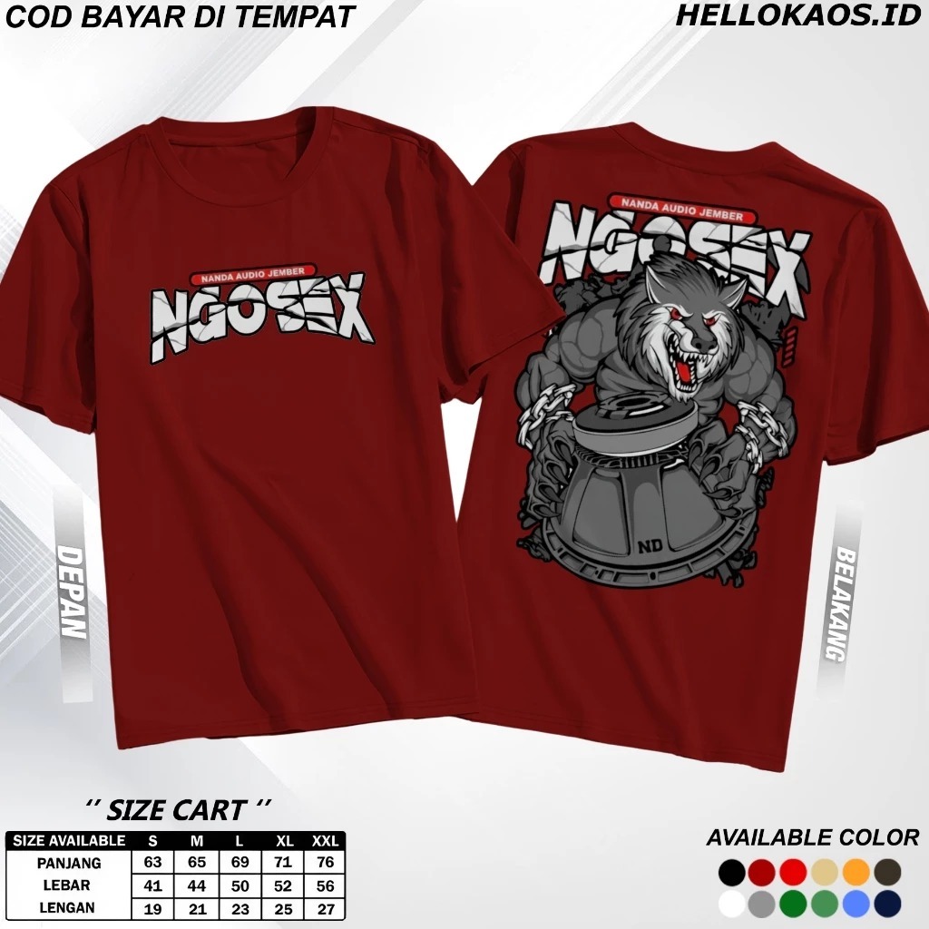 Kaos Sound NGX Ngosek Jember Kaos Distro Nanda Audio Jember Atasan Pria Katun