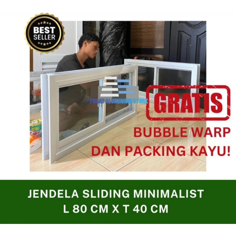 JENDELA ALUMINIUM SLIDING 40x60