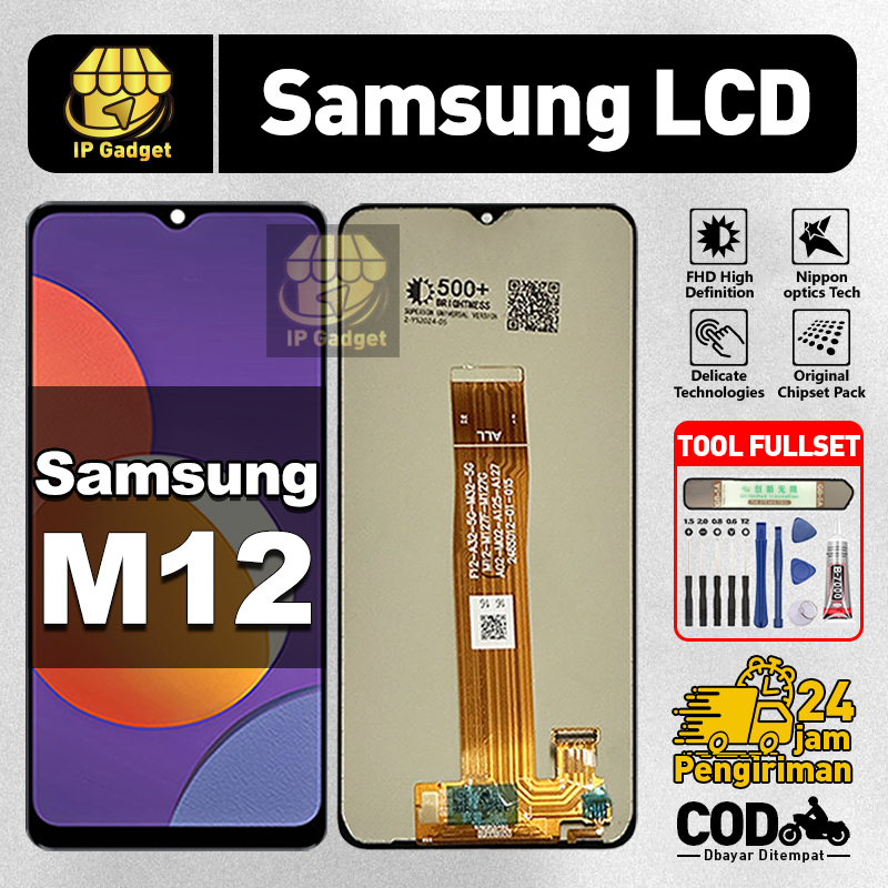 ORI FOR LCD SAMSUNG M12 Fullset Original LCD HP SAMSUNG M12 Asli Touchscreen Layar Sentuh HP COD