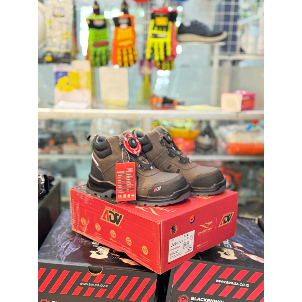 Sepatu Safety Cheetah Jubatus 6112K Sand Original - Cheetah Jubatus 6112K Sand Safety Shoes 100% Ori